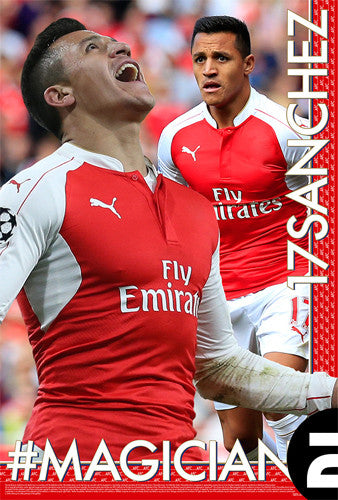 Alexis Sanchez "#MAGICIAN" Arsenal FC EPL Football Soccer Action Poster - Starz