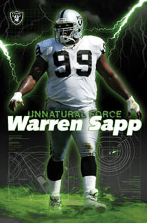 Warren Sapp "Unnatural Force" Oakland Raiders Poster - Costacos 2004