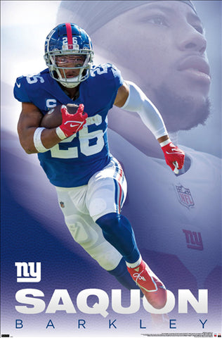 Saquon Barkley "Superstar" New York Giants Running Back Action NFL Football Poster - Costacos 2022