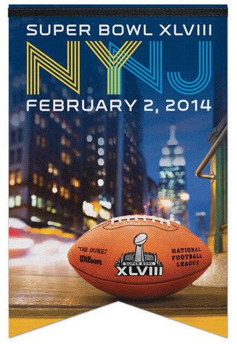 Super Bowl XLVIII (2014) "NYNJ" Official Premium Felt Commemorative Banner - Wincraft