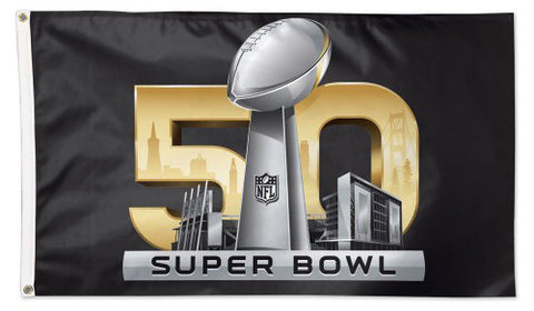 Super Bowl 50 (San Francisco Bay Area 2016) Official Game Logo Deluxe 3'x5' Flag - Wincraft Inc.