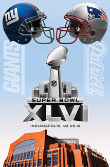 Super Bowl XLVI "Duelling Helmets" (Giants vs. Patriots) - Costacos 2012