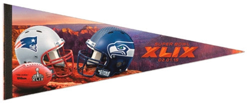Super Bowl XLIX (Seahawks vs. Patriots) Premium Felt Commemorative Pennant - Wincraft 2015