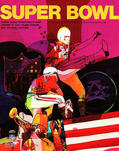 Super Bowl IV (1970) Official Event Poster Premium Reprint Edition - Photofile Inc.
