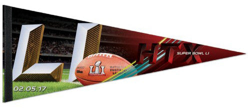 Super Bowl LI (Houston, TX 2-5-2017) Official Premium Felt Collector's Pennant - Wincraft