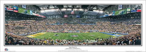 Super Bowl XL (Steelers 21 Seahawks 10, Ford Field, Detroit) Panoramic Poster Print - Everlasting Images
