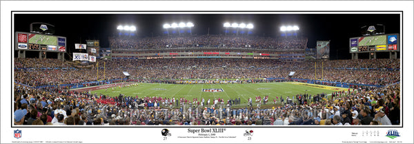 Super Bowl XLIII (2009) Pittsburgh Steelers vs Arizona Cardinals Panoramic Poster Print - Everlasting