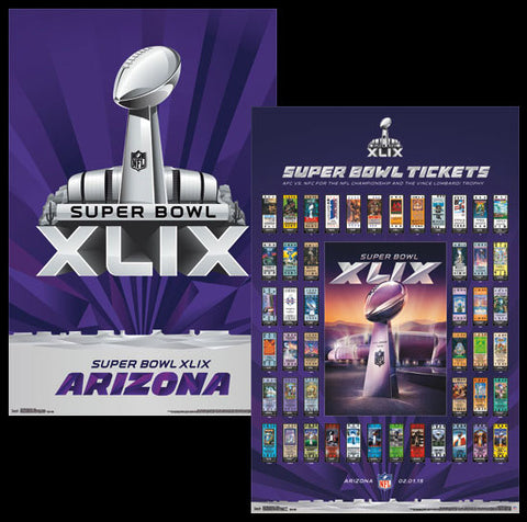 Super Bowl XLIX (Arizona 2015) Official 2-Poster Set - Costacos Sports