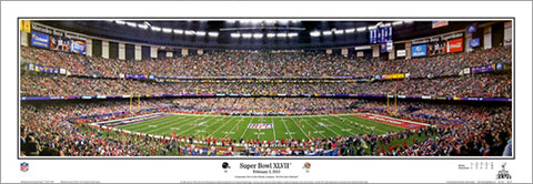Super Bowl XLVII (Baltimore Ravens 34, 49ers 31) Panoramic Poster Print - Everlasting Images