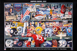 Super Bowl XXV (January 27, 1991) Official Theme Art Event Poster - Vintage Original