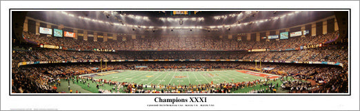 Super Bowl XXXI (Green Bay Packers vs. Patriots 1997) Panoramic Poster Print - Everlasting Images