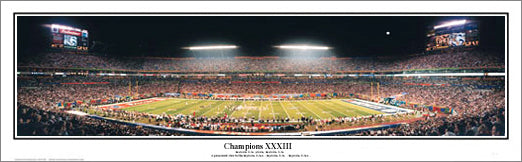 Denver Broncos Super Bowl XXXIII Champions Panoramic Poster Print - Everlasting