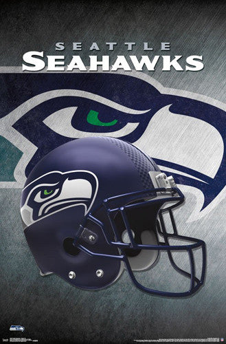 footbal seahawks helmet Seattle Seahawks Official NFL Football Team Helmet Logo Poster