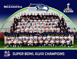 Seattle Seahawks Super Bowl XLVIII Champions Official Team Portrait Premium Poster Print - Photofile