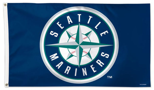 Seattle Mariners Round-Logo-Style Official MLB Baseball Deluxe-Edition 3'x5' Flag - Wincraft