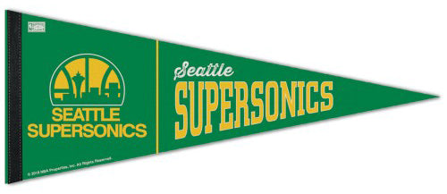 Seattle Supersonics Retro-1980s-Style NBA Basketball Premium Felt Pennant - Wincraft Inc.
