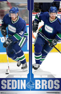 Henrik and Daniel Sedin "Sedin Bros" Vancouver Canucks NHL Hockey Poster - Costacos 2007