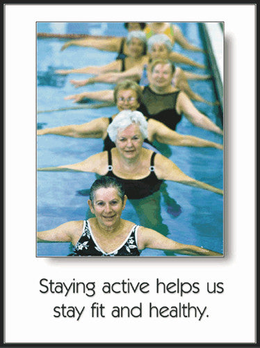 Seniors Fitness "Staying Active" (Aquafit) Poster - Fitnus Corp.