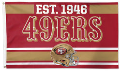 San Francisco 49ers "Est. 1946" Classic-Style Official NFL Football 3'x5' DELUXE Team Flag - Wincraft