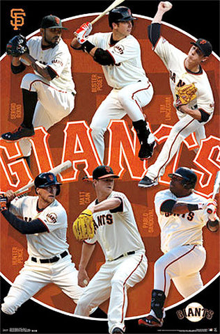 San Francisco Giants Superstars 2014 Poster (Romo, Posey, Cain, Sandoval, Lincecum, Pence)