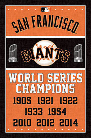 San Francisco Giants 8-Time World Series Champions Commemorative Poster - Trends