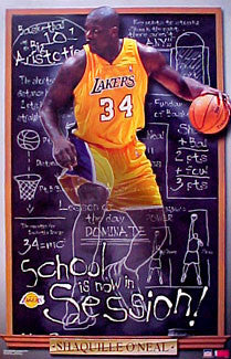 Shaquille O'Neal "Blackboard Shaq" Vintage Lakers Poster - Starline 2001