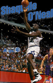 Shaquille O'Neal of the Orlando Magic dunks against the Phoenix