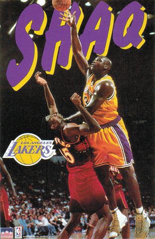 Shaquille O'Neal "Domination" L.A. Lakers Action Poster - Starline 1997