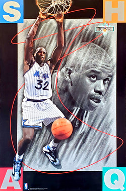 Shaquille O'Neal "NBA Jam" Orlando Magic NBA Basketball Action Poster - Costacos 1993