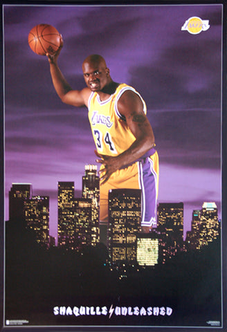 Shaquille O'Neal "Unleashed" Los Angeles Lakers Poster - Costacos 1996