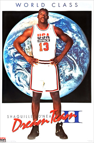 Shaquille O'Neal "World Class" Team USA Dream Team II Poster - Costacos Brothers 1994