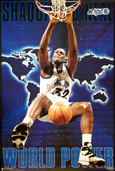 Shaquille O'Neal "World Power" Orlando Magic Poster - Costacos Brothers 1995