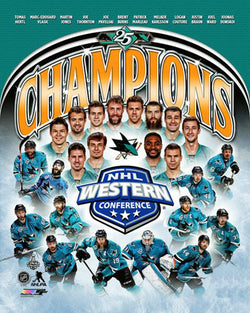 San Jose Sharks 2016 Western Conference Champions 12-Player Commemorative Premium Poster - Photofile