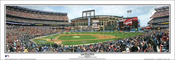 Shea Stadium "Last First Pitch" (April 8, 2008) New York Mets Panoramic Poster Print - Everlasting Images