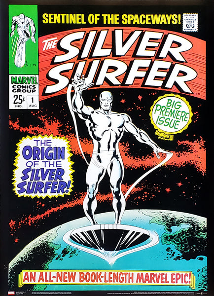 The Silver Surfer #1 (Aug. 1968) Vintage Marvel Comics Cover Poster Reproduction - Asgard Press