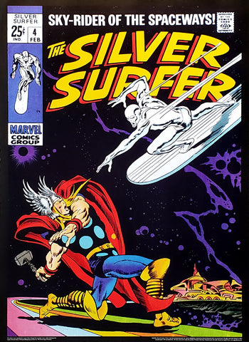 The Silver Surfer #4 (Feb. 1969) Vintage Marvel Comics Cover 20x28 Poster Reproduction - Asgard Press
