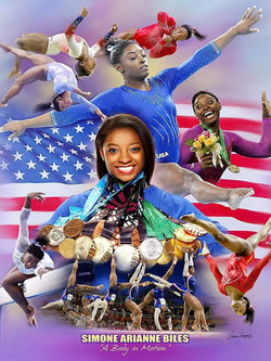 Simone Biles "Body In Motion" USA Gymnastics Poster Print - Wishum Gregory