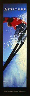 Skiing "Attitude" Motivational Poster - Front Line (12x36)
