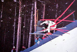 Skiing "Race Over" Downhill Ski Crash Poster - Pomegranate Publishing