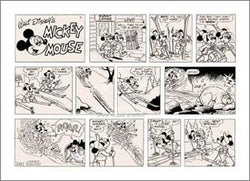 Disney Skiing "Mickey Mouse on the Slopes" (1972 Cartoon Strip) Poster Reproduction - Bruce McGaw 2005