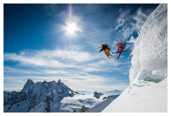 Skiing Action "Jumping Legends" High Mountain Ski Wonderland Premium Poster Print - Eurographics Inc.