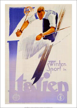Italian Skiing "Winter Sport in Italien" (c.1935) Vintage Poster Reprint - Editions Clouets