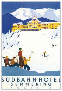 Sudbahn Hotel Austria c.1930 Vintage Skiing Poster Reprint