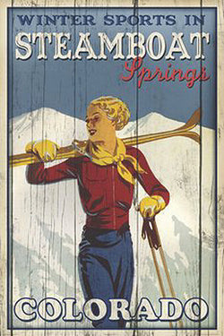 Skiing "Winter Sports in Steamboat Springs" Poster Print - Image Source