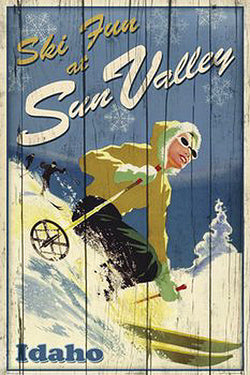 Skiing Sun Valley, Idaho "Ski Fun" Poster Print - Image Source