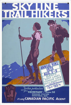 Banff, Alberta "Sky Line Trail Hikers" 1935 Vintage Poster Reprint - Eurographics Inc.