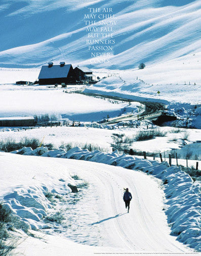 Runner's Passion (Winter Road) Motivational Running Poster