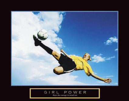 Womens Soccer "Girl Power" Motivational Poster - Front Line