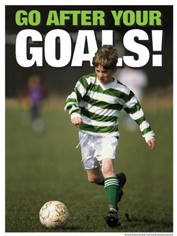 Youth Soccer "Go After Your Goals" Motivational Poster - Fitnus Corp.