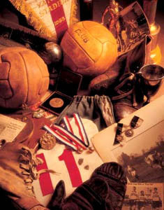 Vintage Soccer Memorabilia Collage "Soccer Memories" Poster Print by Michael Harrison